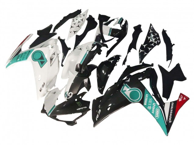 2015-2018 White Green Glossy Black Yamaha YZF R3/R25 Motorcycle Fairings UK Stores