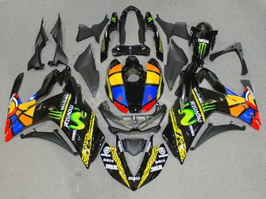 2015-2018 Glossy Black Yellow White Blue ENEOS Monster MoviStar Color Wheel Yamaha YZF R3/R25 Motorcycle Fairings UK Stores