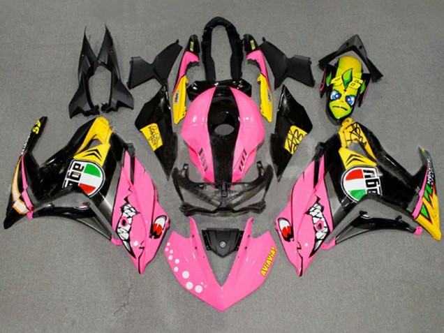 2015-2018 Pink Yellow Black Shark 46 Yamaha YZF R3/R25 Motorcycle Fairings UK Stores