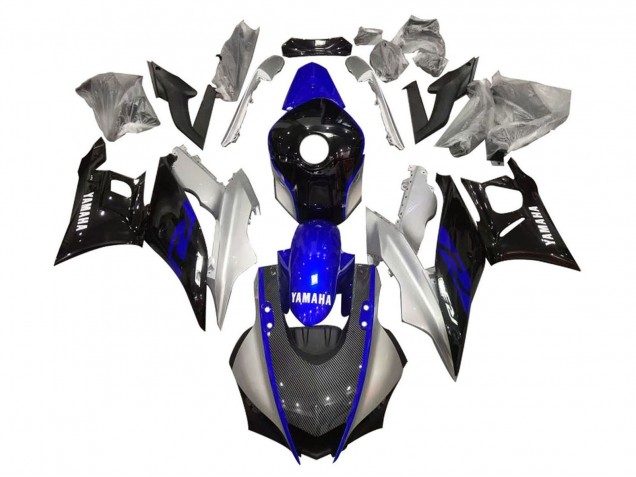 2019-2021 Silver Blue Black Carbon Fiber Style Yamaha YZF R3/R25 Motorcycle Fairings UK Stores