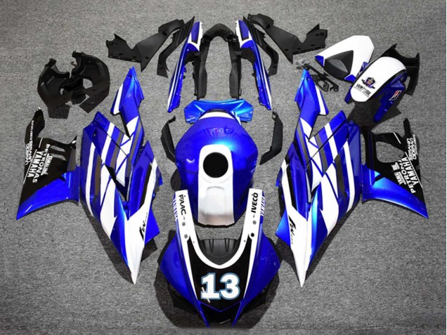 2019-2021 Blue White Black Yamalube Petronas 13 Yamaha YZF R3/R25 Motorcycle Fairings UK Stores