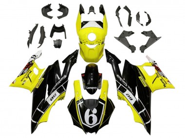 2019-2021 Yellow White Glossy Black Lenovo 6 Yamaha YZF R3/R25 Motorcycle Fairings UK Stores
