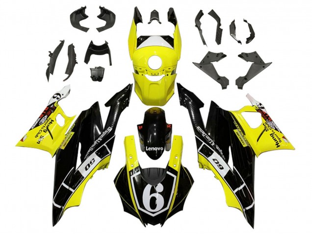 2019-2021 Yellow White Glossy Black Lenovo 6 Yamaha YZF R3/R25 Motorcycle Fairings UK Stores