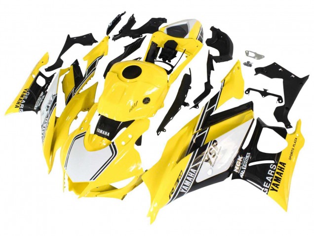 2019-2021 Yellow White Black Stripe Yamaha YZF R3/R25 Motorcycle Fairings UK Stores