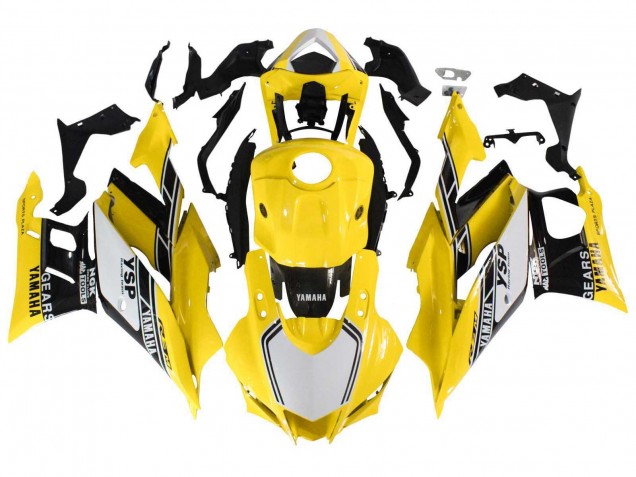 2019-2021 Yellow White Black Stripe Yamaha YZF R3/R25 Motorcycle Fairings UK Stores