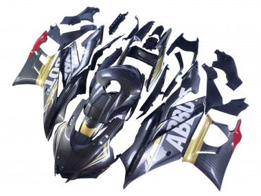 2022-2024 Black Carbon Fiber Style Gold Red ABBOT Yamaha YZF R3/R25 Motorcycle Fairings UK Stores