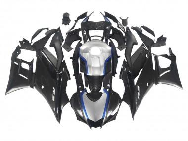 2022-2024 Black Carbon Fiber Style Silver Blue Yamaha YZF R3/R25 Motorcycle Fairings UK Stores