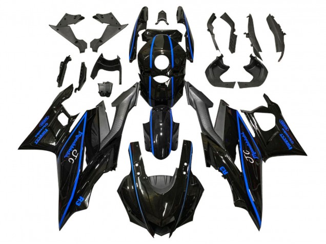 2022-2024 Glossy Black Blue Yamaha YZF R3/R25 Motorcycle Fairings UK Stores