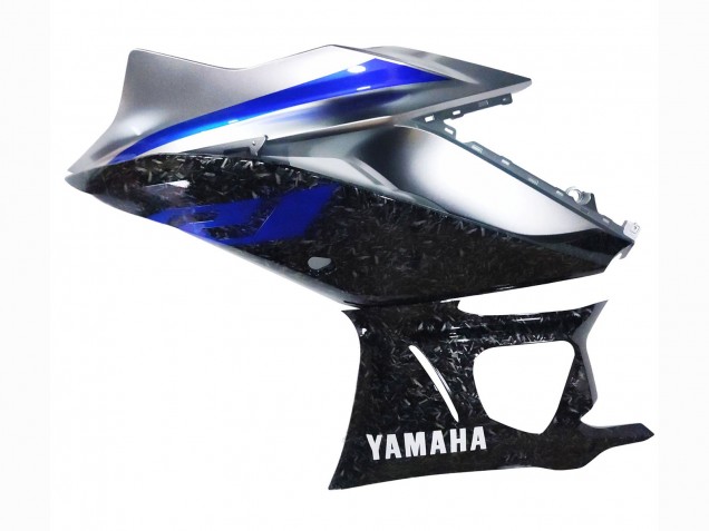 2022-2024 Marble Black Silver Blue Forged Carbon Fiber Style Yamaha YZF R3/R25 Motorcycle Fairings UK Stores