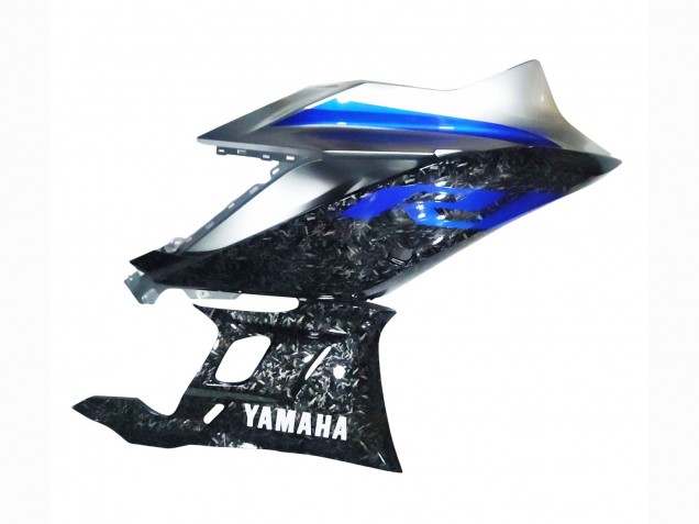 2022-2024 Marble Black Silver Blue Forged Carbon Fiber Style Yamaha YZF R3/R25 Motorcycle Fairings UK Stores