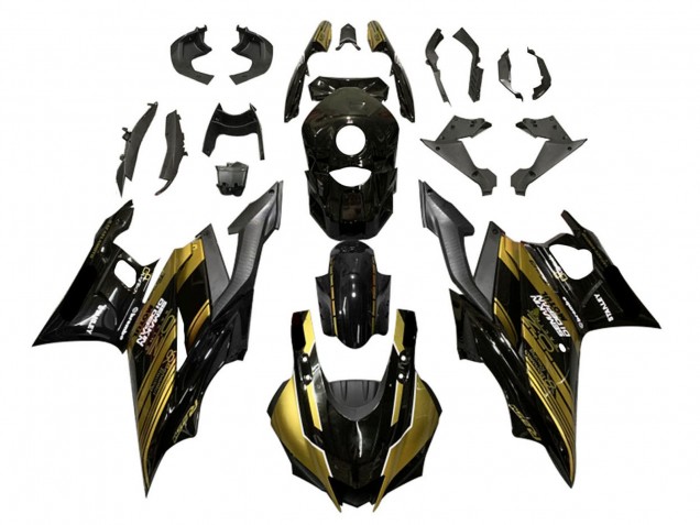 2022-2024 Gold Glossy Black Semakin Didepan Yamaha YZF R3/R25 Motorcycle Fairings UK Stores