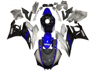 2022-2024 Silver Blue Black Carbon Fiber Style Yamaha YZF R3/R25 Motorcycle Fairing UK Stores