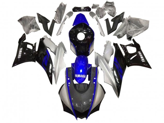 2022-2024 Silver Blue Black Carbon Fiber Style Yamaha YZF R3/R25 Motorcycle Fairing UK Stores