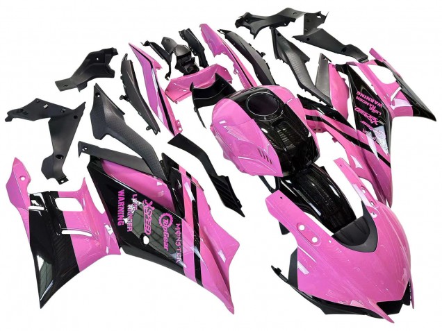 2022-2024 Pink Glossy Black Monster Yamaha YZF R3/R25 Motorcycle Fairings UK Stores
