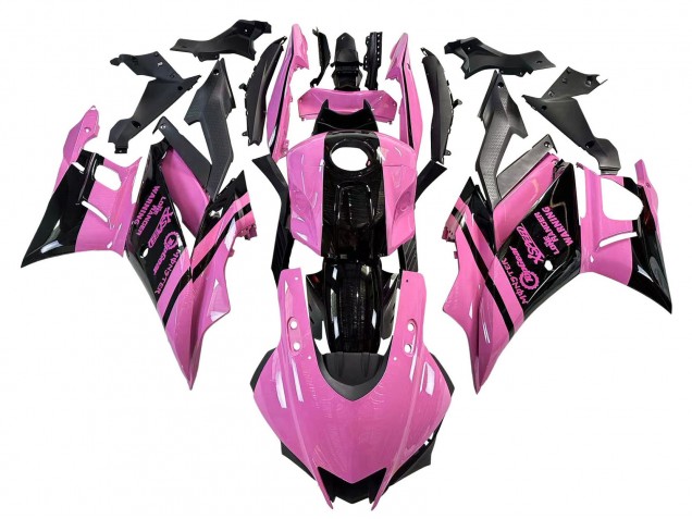2022-2024 Pink Glossy Black Monster Yamaha YZF R3/R25 Motorcycle Fairings UK Stores