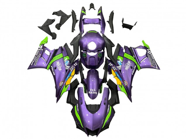 2022-2024 Purple Green Yellow Trick Star EVA Racing 21 Yamaha YZF R3/R25 Motorcycle Fairings UK Stores