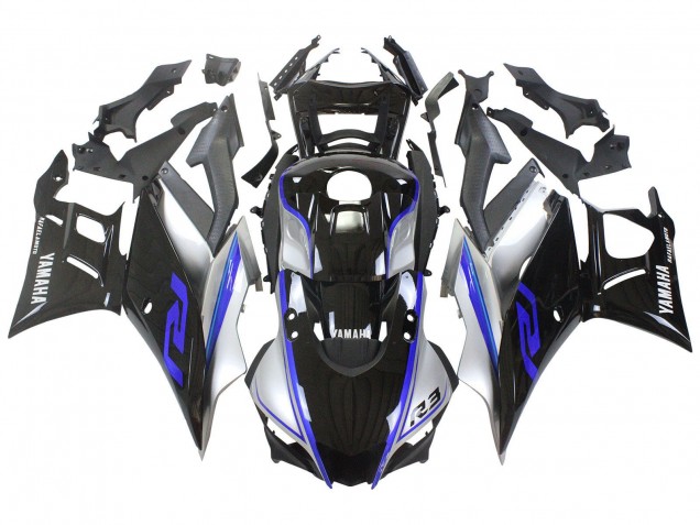 2022-2024 Silver Blue Glossy Black Yamaha YZF R3/R25 Motorcycle Fairings UK Stores