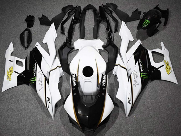 2022-2024 White Black Green Monster Yamaha YZF R3/R25 Motorcycle Fairings UK Stores