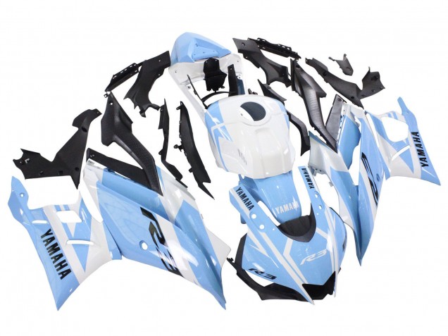 2022-2024 White Light Blue Yamaha YZF R3/R25 Motorcycle Fairings UK Stores