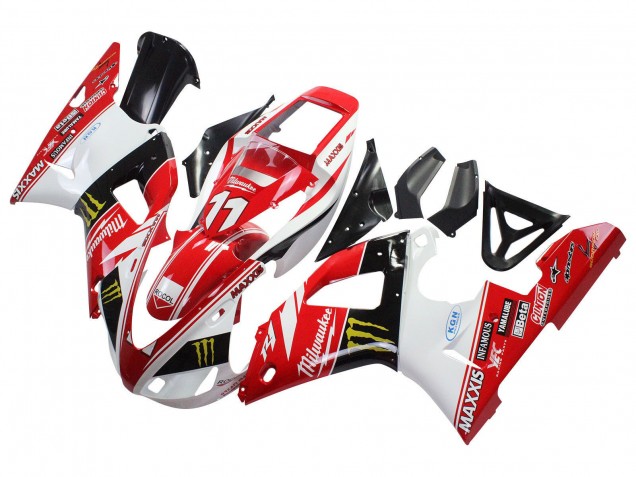 1998-1999 Red White Black Yellow Monster Milwaukee MAXXIS 11 Yamaha YZF 1000 R1 Motorcycle Fairings UK Stores