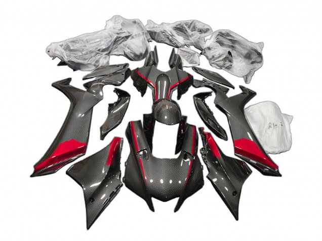 2020-2025 Black Carbon Fiber Red Yamaha YZF 1000 R1 Motorcycle Fairings UK Stores