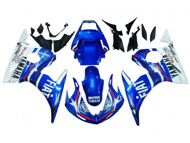 2006-2009 White Blue Fiat Motul Kastinee Yamaha YZF R6S Motorcycle Fairings UK Stores