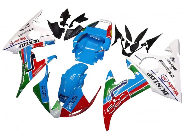 2006-2009 White Blue Green Red Kastinee Dunlop Motul Yamaha YZF R6S Motorcycle Fairings UK Stores