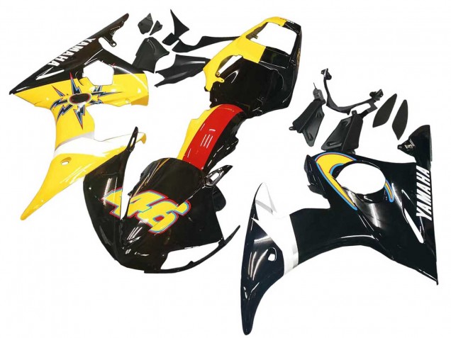 2006-2009 Yellow Red Glossy Black 46 Yamaha YZF R6S Motorcycle Fairings UK Stores