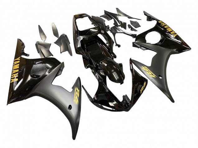 2006-2009 Glossy Black Matte Black Gold Decals Yamaha YZF R6S Motorcycle Fairings UK Stores