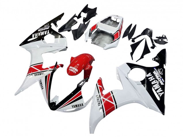 2006-2009 White Red Glossy Black Motul Yamaha YZF R6S Motorcycle Fairings UK Stores