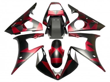 2005 Matte Black Red Geometric Yamaha YZF 600 R6 Motorcycle Fairings UK Stores