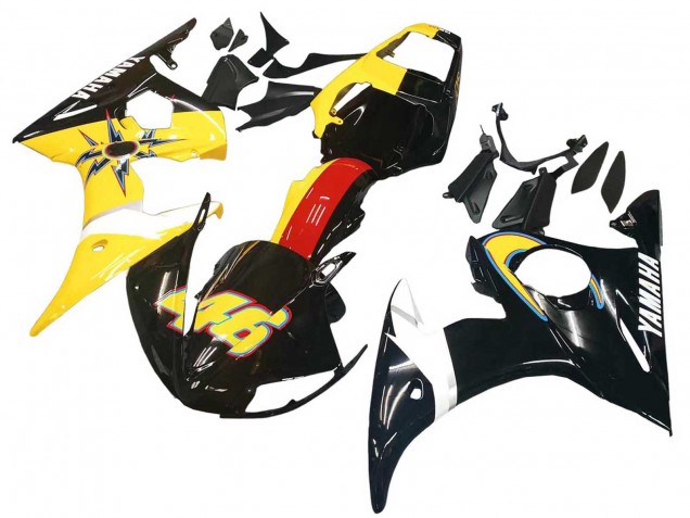 2005 Black Yellow Red 46 Yamaha YZF 600 R6 Motorcycle Fairings UK Stores