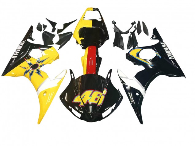 2005 Black Yellow Red 46 Yamaha YZF 600 R6 Motorcycle Fairings UK Stores