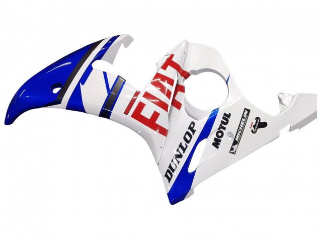 2005 White Blue Dunlop Fiat Motul Yamaha YZF 600 R6 Motorcycle Fairings UK Stores