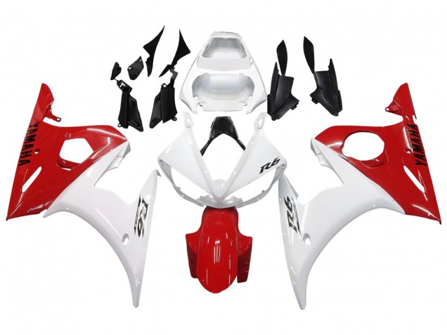 2005 White Red Yamaha YZF 600 R6 Motorcycle Fairings UK Stores