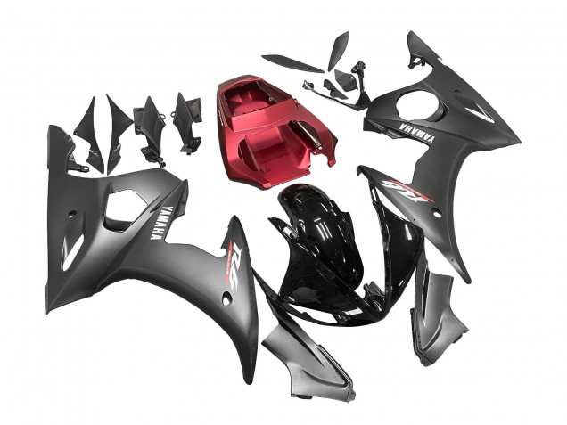 2005 Matte Black Glossy Black Grey Red Yamaha YZF 600 R6 Motorcycle Fairings UK Stores