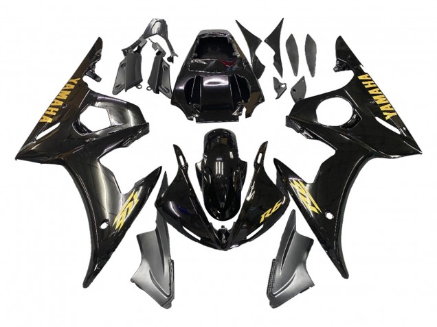 2005 Black Gold Yamaha YZF 600 R6 Motorcycle Fairings UK Stores