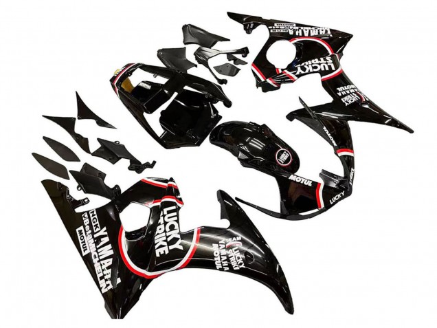 2005 Glossy Black White Lucky Strike Motul Yamaha YZF 600 R6 Motorcycle Fairings UK Stores