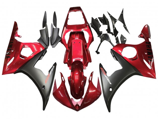 2005 Red Matte Black Yamaha YZF 600 R6 Motorcycle Fairing UK Stores