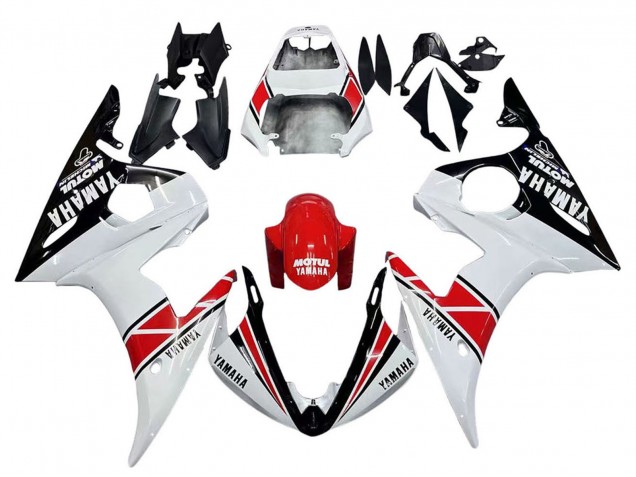 2005 White Black Red Motul Yamaha YZF 600 R6 Motorcycle Fairings UK Stores