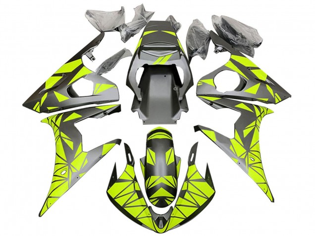 2005 Matte Black Neon Green Yamaha YZF 600 R6 Motorcycle Fairings UK Stores