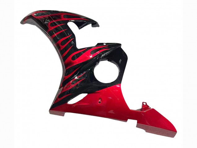 2005 Black with Red Flame Yamaha YZF 600 R6 Motorcycle Fairings UK Stores