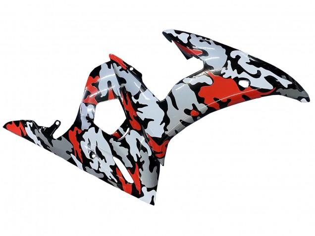 2005 Black Red Grey Camouflage Yamaha YZF 600 R6 Motorcycle Fairings UK Stores