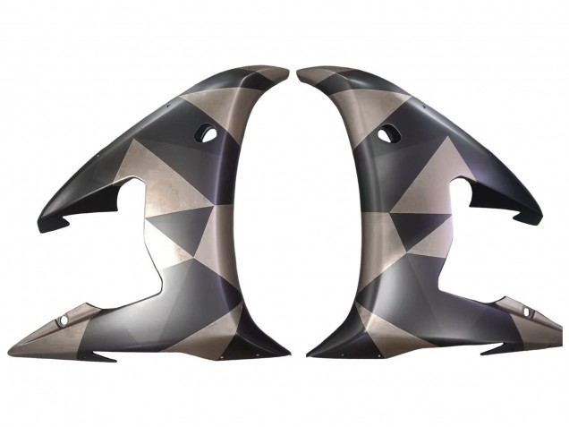 2005 Matte Black Grey Geometric Yamaha YZF 600 R6 Motorcycle Fairings UK Stores