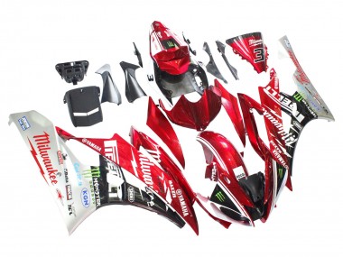 2006-2007 White Red Black Green Monster Milwaukee Yamaha YZF 600 R6 Motorcycle Fairings UK Stores