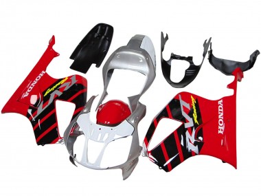 2000-2006 Silver Red Black Stripe Racing Honda VTR1000 Motorcycle Fairings UK Stores
