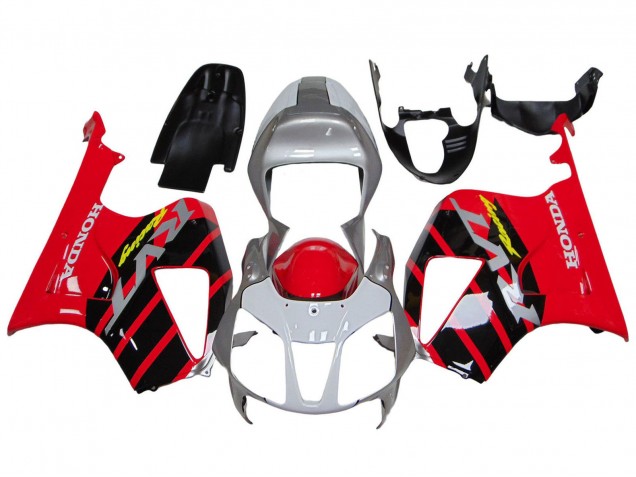 2000-2006 Silver Red Black Stripe Racing Honda VTR1000 Motorcycle Fairings UK Stores