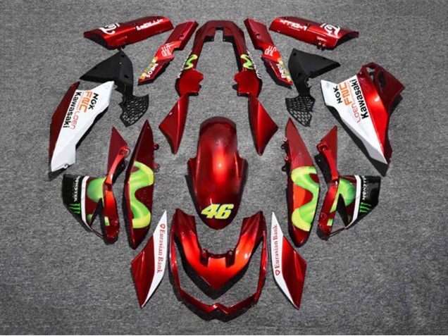 2010-2013 Red White Green Monster 46 Kawasaki Z1000 Motorcycle Fairings UK Stores