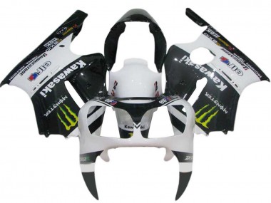 2000-2001 White Black Yelllow Elf Monster Kawasaki ZX12R Motorcycle Fairings UK Stores