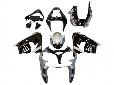 2002-2003 Silver Glossy Black Monster Elf Kawasaki ZX9R Motorcycle Fairings UK Stores